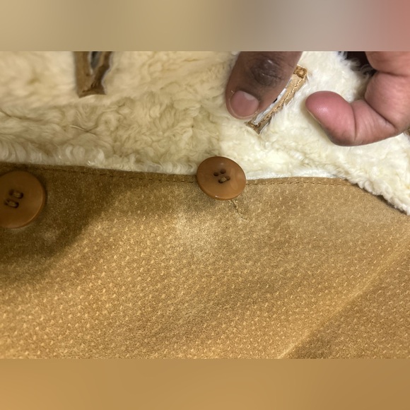 Vintage XOXO Leather Jacket Fur Collar Lined Women's Size XL Tan  Y2K 90s - Picture 11 of 13